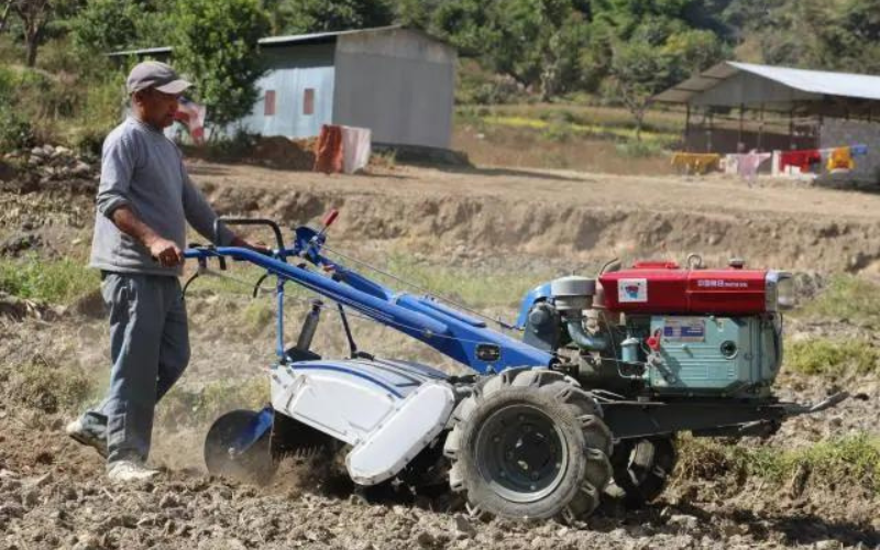 हाते ट्र्याक्टरले गोरु विस्थापित